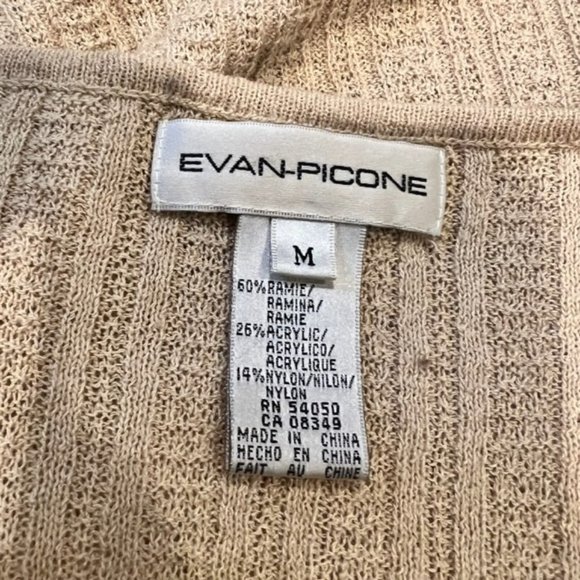 Evan-Picone Beige Knit Short Sleeve Top Size M - Picture 8 of 8